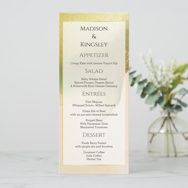 Fab Chartreuse 💚 Bold & Stylish Budget Wedding  Menu (Standing Front)