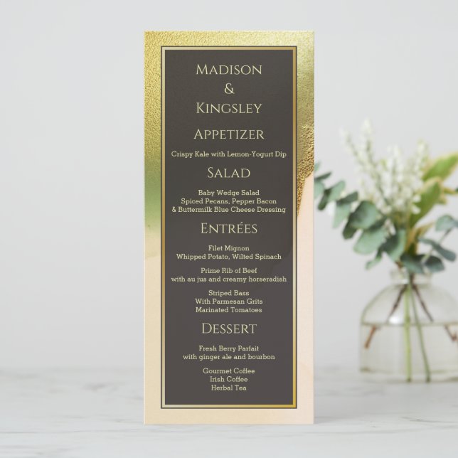 Fab Chartreuse 💚 Bold & Stylish Budget Wedding  Menu (Standing Front)
