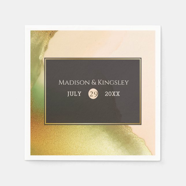 Fab Chartreuse 🤵 Bold & Stylish Budget Wedding Napkin (Front)