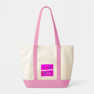 FAB CHICA EMBROIDERED LOOK VIVID PINK DESIGN TOTE BAG