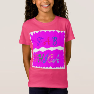 Fab Chica logo on a pretty vivid pink fashionable T-Shirt