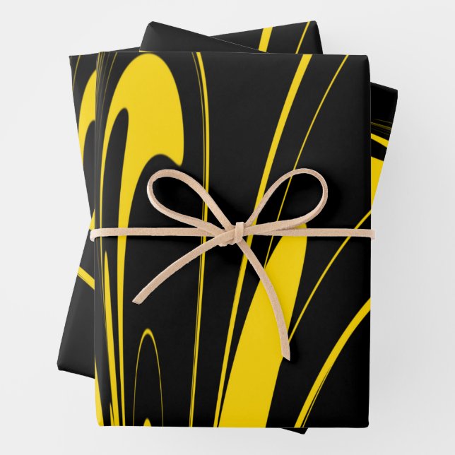 Fab Design Bumble Bee Colours Wrapping Paper Sheet (In situ)