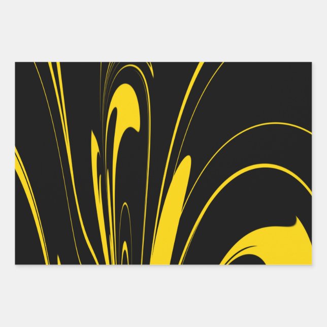 Fab Design Bumble Bee Colours Wrapping Paper Sheet (Front)