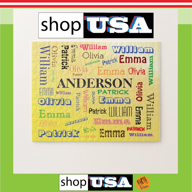 Fab Family 💕🎉 Cool Word Cloud jigsaw puzzle (shop in America)