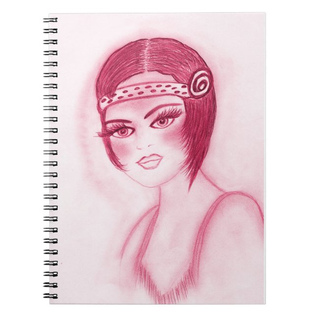 Fab Flapper Girl in Red Notebook (Front)