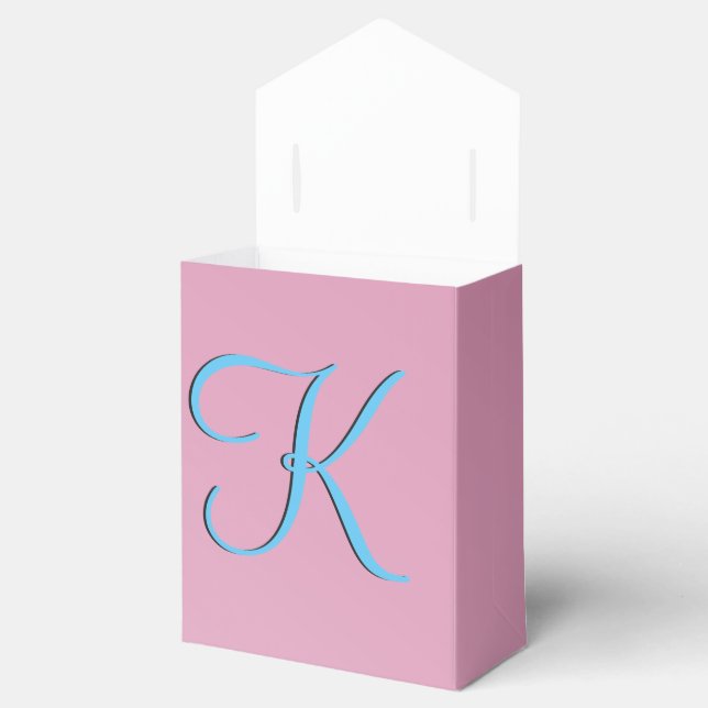 Fab Fun Cool Pink Monogram Favour Box (Opened)