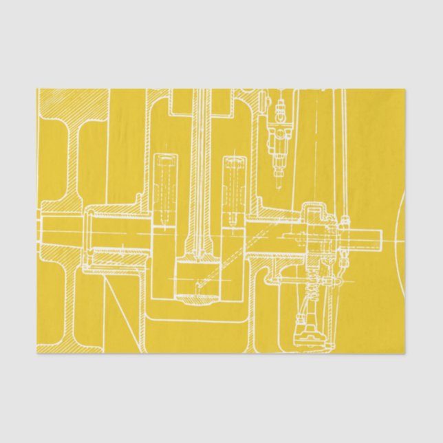 FaB MeChaNiCal DrAwinG BlUEpRiNT YOUR ANY COLOR!!! Tissue Paper (Front)