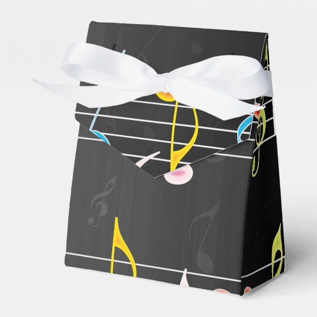 Fab Music Notes on Black Favour Box (Front Side)