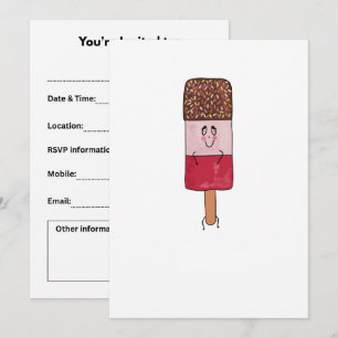 Fab popsicle, ice lolly theme invitation