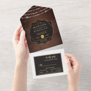 Fab Rustic Wood All In One Invitation
