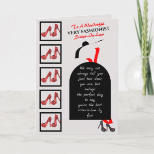 Fab Silhouette Glam Shoes Red Black Happy Birthday Card
