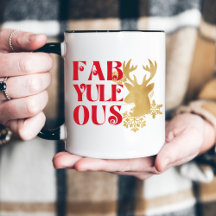 Fab-Yule-Ous Christmas Reindeer Red and Gold