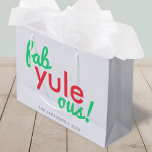 Fab Yule Ous | Fabulous Christmas Stylish Fun Fab Large Gift Bag<br><div class="desc">Funny,  stylish "Fab yule ous!" fabulous quote holiday gift bag in modern typography in fun festive red and green on a pale blue grey background in a modern minimalist style! #fabyuleous #giftbags</div>