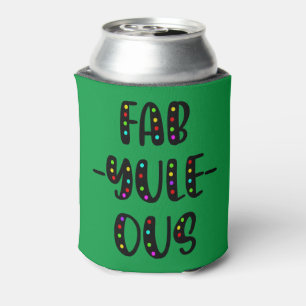 Fab-Yule-Ous Ugly Christmas Fairy Lights Design Can Cooler