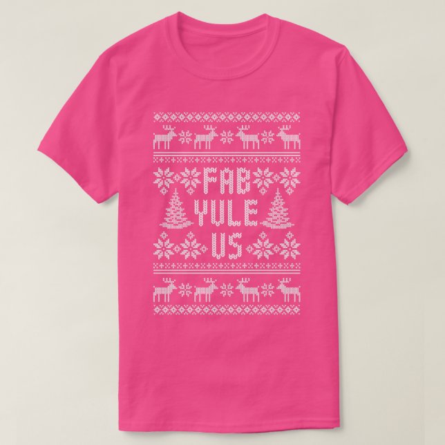 Fab Yule Us Funny Yule Log Ugly Christmas Sweater (Design Front)