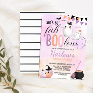 FabBOOlous Ghost Pastel Halloween Birthday Invitation