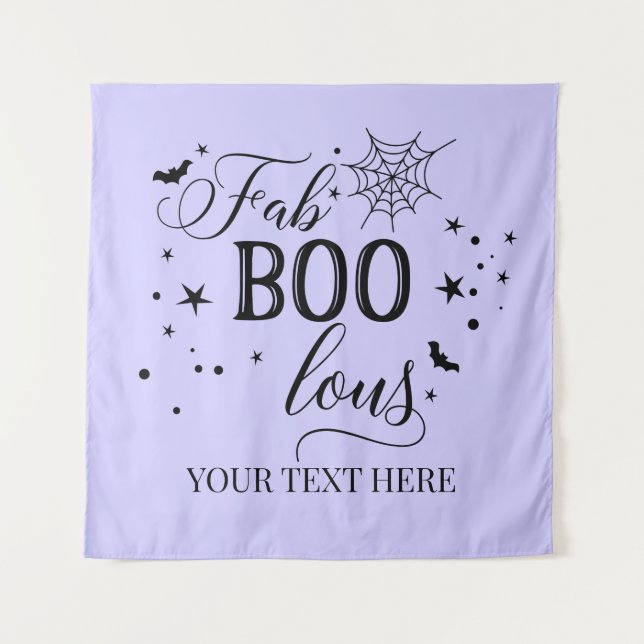 FabBOOlous Halloween black lilac Backdrop party  Tapestry (Front)