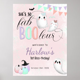 FabBOOlous Pastel Halloween Birthday Welcome Poster