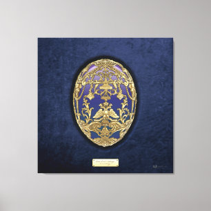 Faberge Eggs: Tsarevich Egg on Blue Velvet Canvas Print