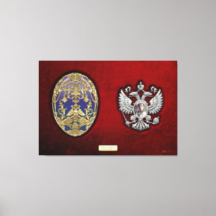 Faberge Tsarevich Egg with Surprise on Red Velvet Canvas Print
