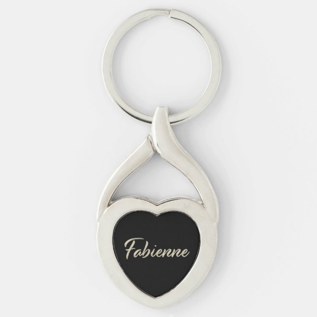 Fabienne white gold handwriting key ring (Front)