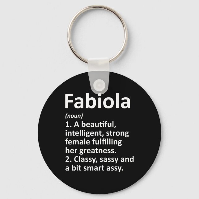Fabiola Definition Personalised Name Funny Christm Key Ring (Front)