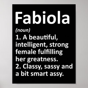 Fabiola Definition Personalised Name Funny Christm Poster