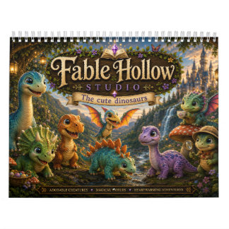 Fable Hollow Studio Cute Dinosaur Adventures Calendar