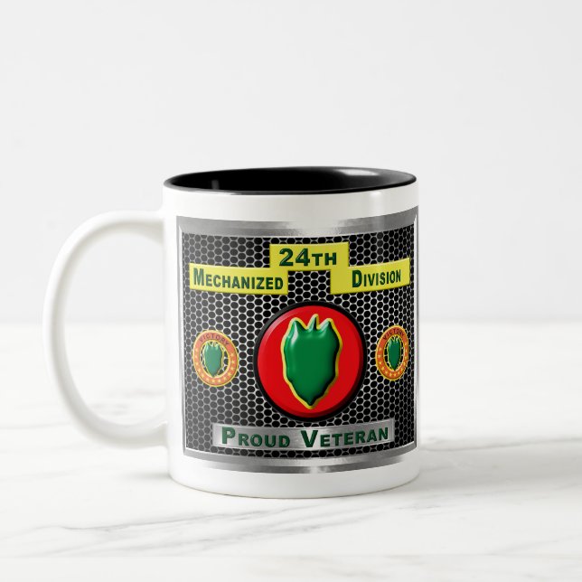 Fabled 24th Mechanised Infantry Division Two-Tone Coffee Mug (Left)