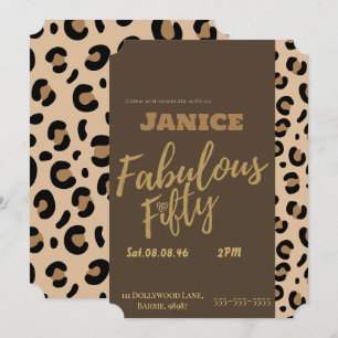 Fabolous Cheetah 50th  Invitation