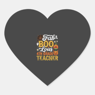 Faboolous Halloween 4th Grade Teacher Heart Sticker