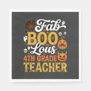 Faboolous Halloween 4th Grade Teacher Napkin