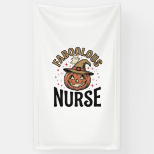Faboolous Nurse Halloween Pumpkin Vintage Shirt De Banner