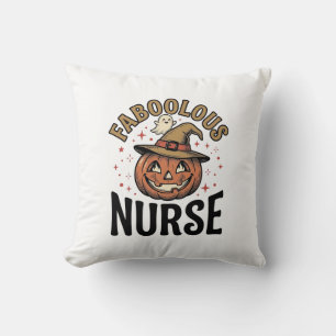 Faboolous Nurse Halloween Pumpkin Vintage Shirt De Cushion