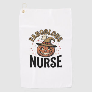 Faboolous Nurse Halloween Pumpkin Vintage Shirt De Golf Towel