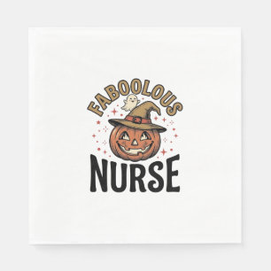 Faboolous Nurse Halloween Pumpkin Vintage Shirt De Napkin
