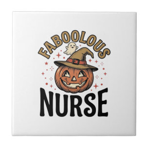 Faboolous Nurse Halloween Pumpkin Vintage Shirt De Tile