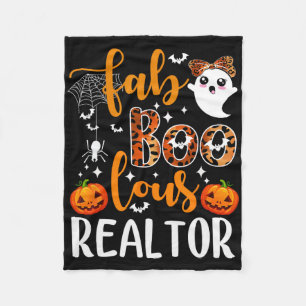 Faboolous Realtor Halloween Realtor Real Estate Ag Fleece Blanket