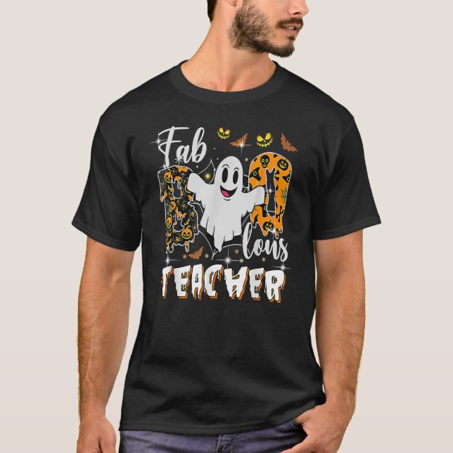 Faboolous Teacher Halloween Scary Ghost Costume T-Shirt (Front)
