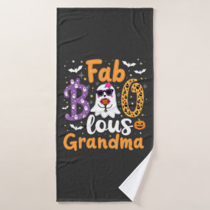 Faboolus Grandma Spooky Ghost Halloween Bath Towel Set