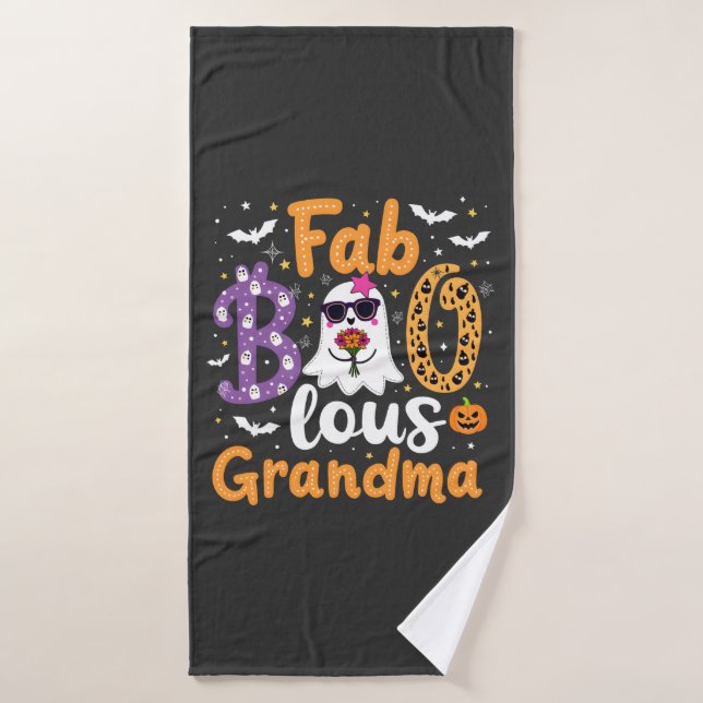Faboolus Grandma Spooky Ghost Halloween  Bath Towel Set (Bath Towel)