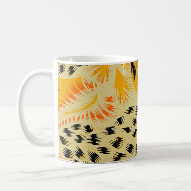 fabric abstract mixed animal skin texture backgrou coffee mug (Left)