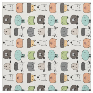Fabric - Animal Faces Rotated