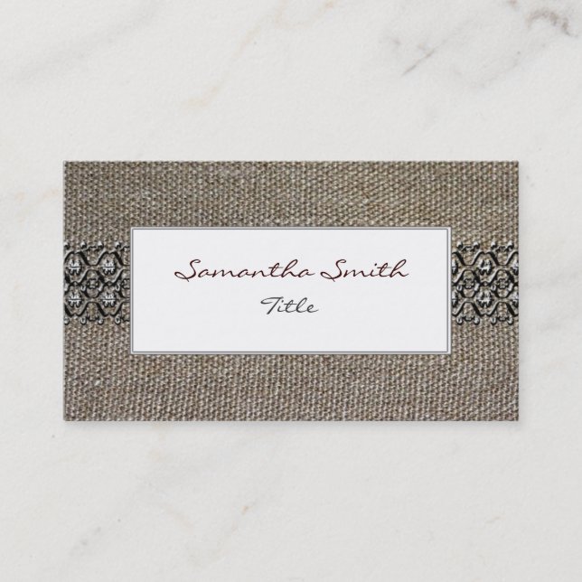 Fabric beaded classy and  elegant Business card (Front)