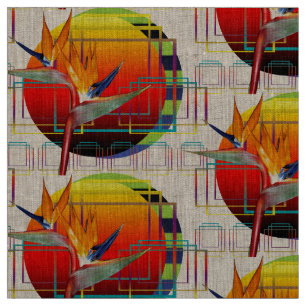 Fabric   Bird of Paradise Geometric Sunset