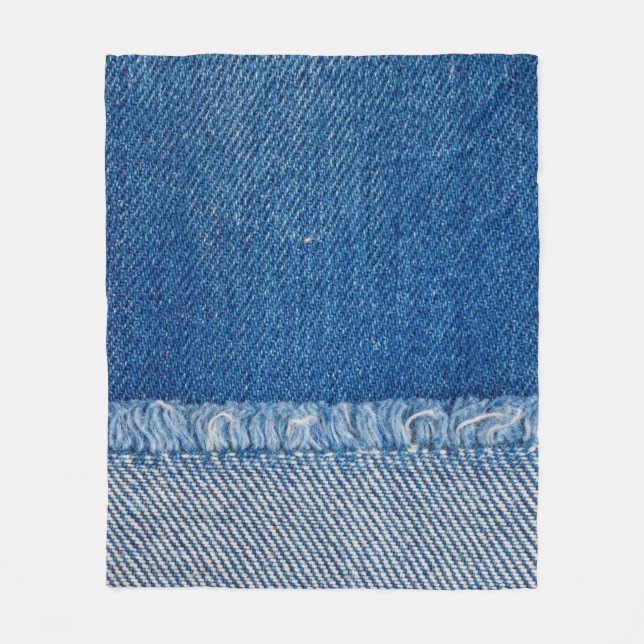 Fabric Blue Jeans Background, Denim texture Fleece Blanket (Front)