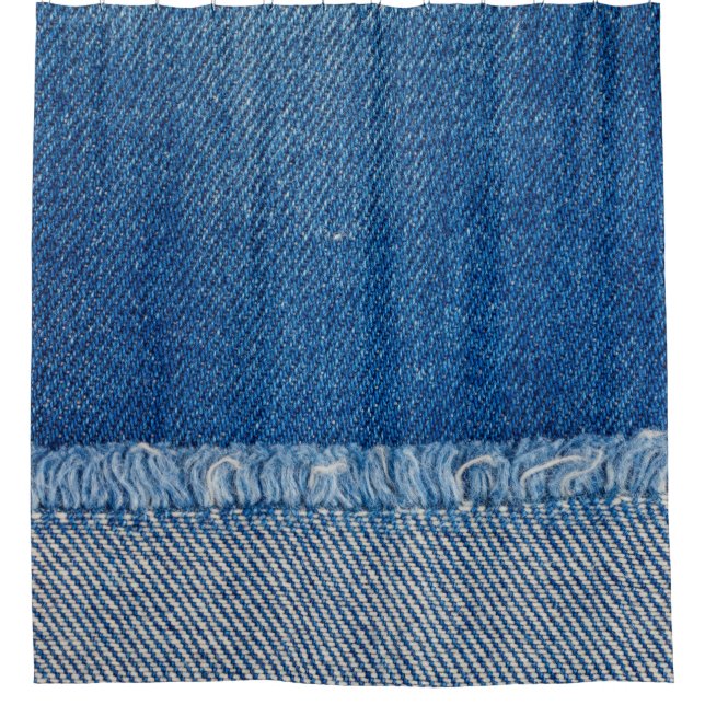 Fabric Blue Jeans Background, Denim texture Shower Curtain (Front)