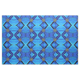 Fabric - Blue Poppy Abstract