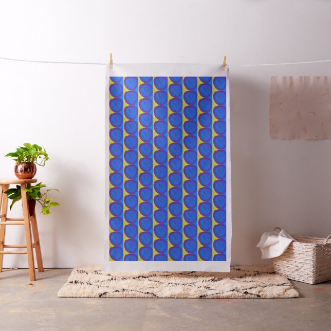 fabric Blue purple yellow star (In Situ)