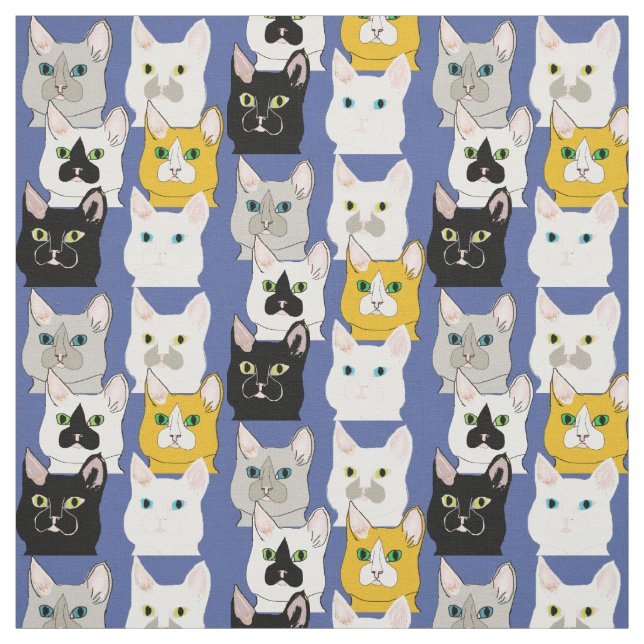 Fabric - Cat Faces (Swatch)